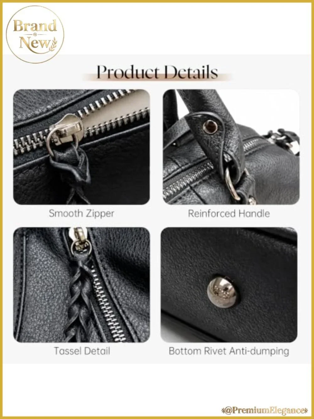 Vegan Leather Tote Bag Hobo Purse Women Shoulder Crossbody Purse
